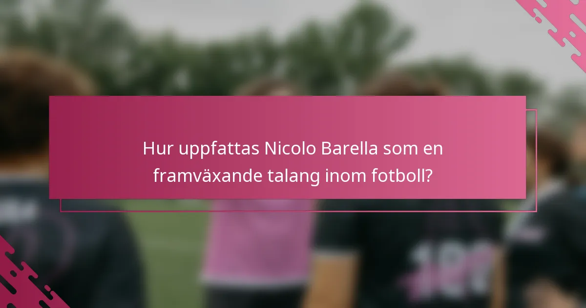 Hur uppfattas Nicolo Barella som en framväxande talang inom fotboll?