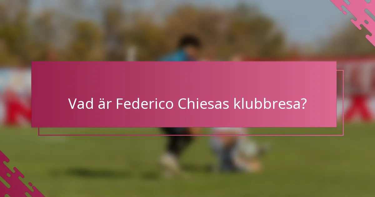 Vad är Federico Chiesas klubbresa?