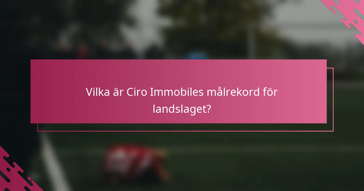 Vilka är Ciro Immobiles målrekord för landslaget?