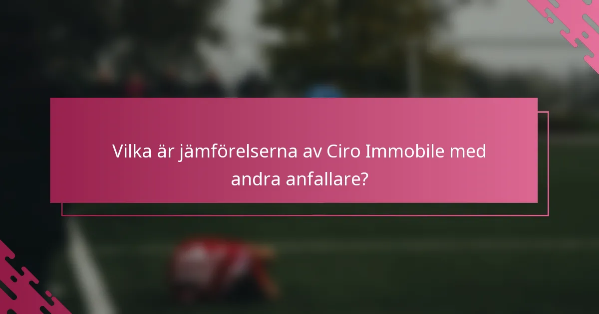 Vilka är jämförelserna av Ciro Immobile med andra anfallare?